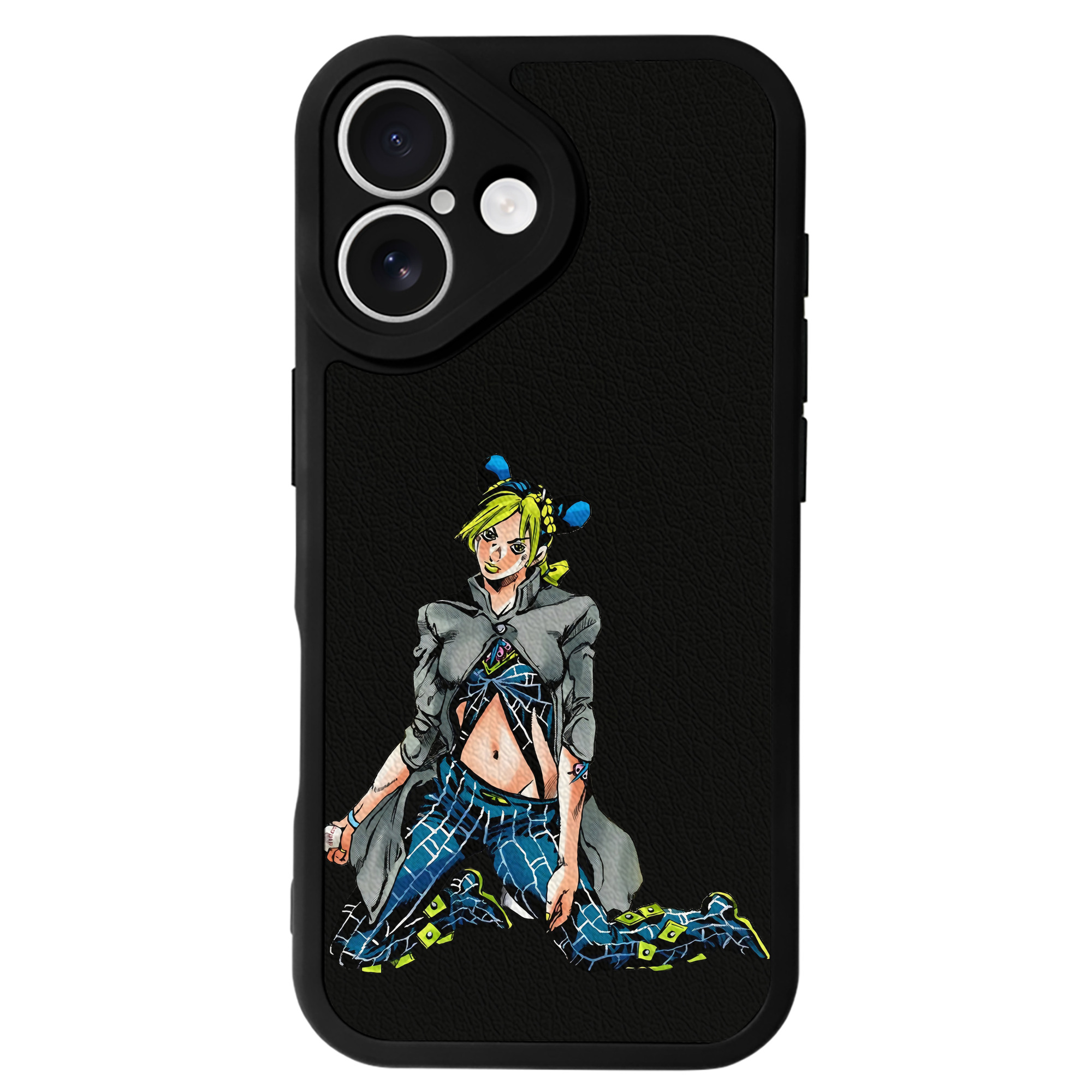 （画像用） "ジョジョの奇妙な冒険 くうじょう ジョリーン JoJo's Bizarre Adventure Jolyne Cujoh " 【iPhone 16シリーズ対応】シリコンスマホケース（レザー調） 材質：シリコン